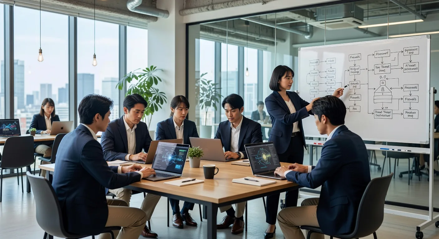 スタートアップ企業のサイバーセキュリティイノベーションチームの対応場面